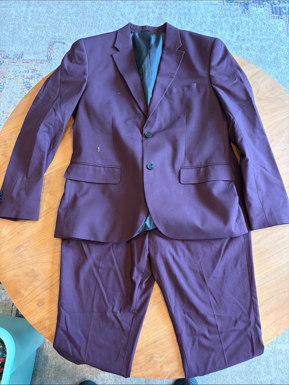 Men's Classic Burgundy Suit Jacket and Pants